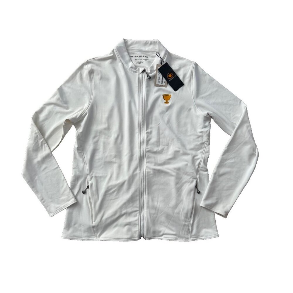 Peter Millar Presidents Cup Katy Full Zip Jacket Top White ( L )